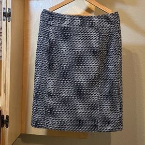 Tory Burch - Navy + Blue Tweed Pencil Skirt - Size 2